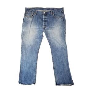 Levi's 501 jeans men's 42 x 30 regular strain button fly blue denim pants
